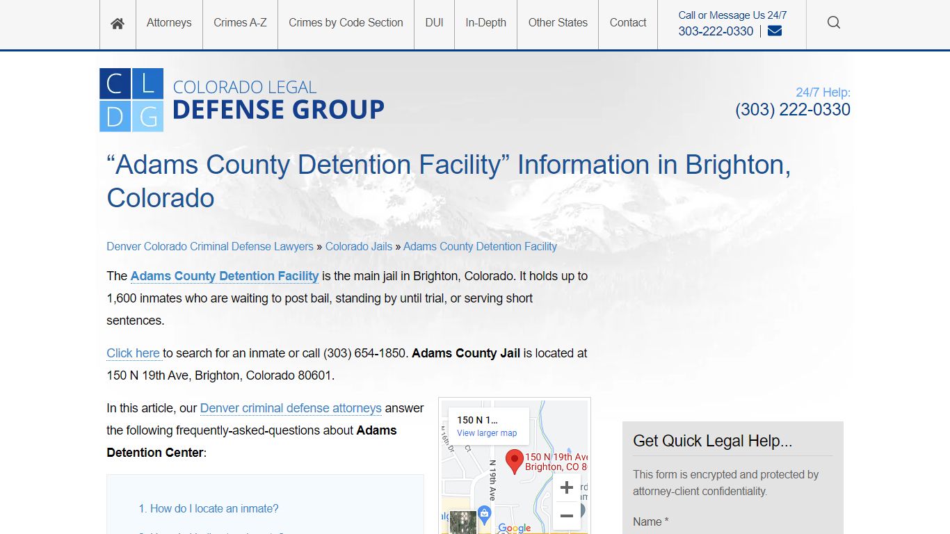 Adams County Jail In Brighton, CO: Inmate Search, Bail, Visiting, Calls