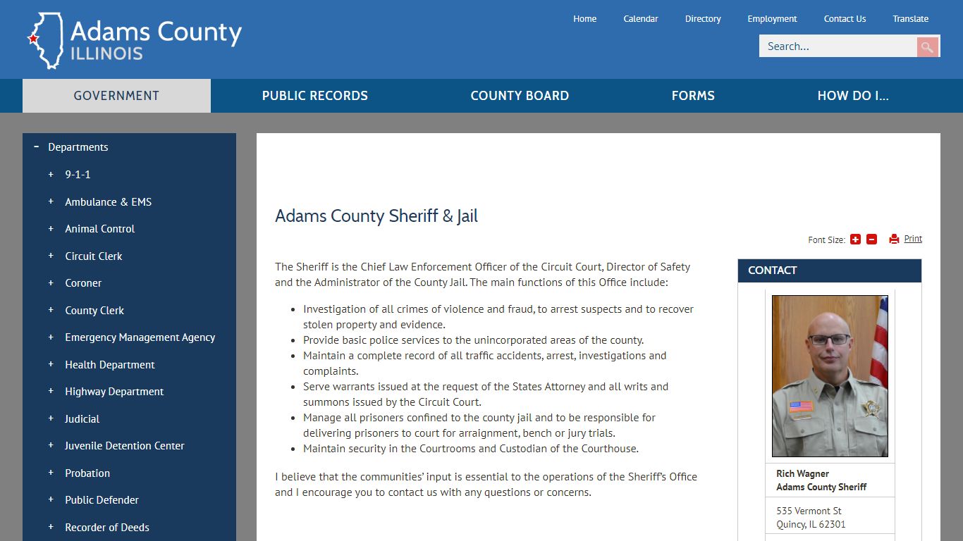 Adams County Sheriff & Jail | Adams County, IL